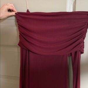 Meshki Strapless Burgundy Dress
